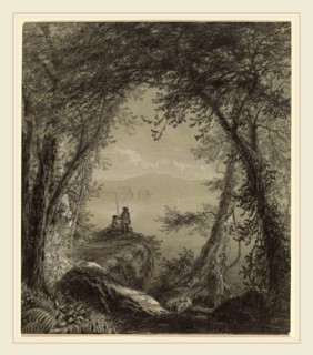 Richard William Hubbard, Lake George, American, 1816-1888, c. 1850-1869, graphite touched with