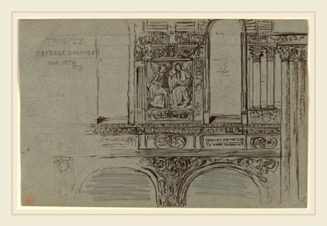John La Farge, Trinity Church, Boston (nave)-Mural Study, American, 1835-1910, 1876, graphite, pen