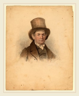 James Hamilton Shegogue, Portrait of a Gentleman, American, 1806-1872, 1830, watercolor over