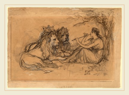 Frederick Stuart Church, Idyll, American, 1842-1924, 1886, graphite with gray wash and white