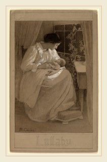 Maude Alice Cowles, Lullaby, American, 1871-1905, c. 1890, pen and black ink with gray and white