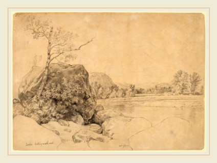 Daniel Huntington, Saco, Looking Northwest, American, 1816-1906, mid 1860s, graphite on wove paper