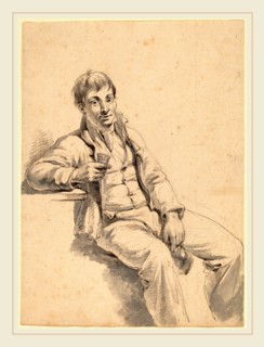 Charles Wesley Jarvis, The Drinker, American, probably 1812-1868, 1820s, graphite and black chalk