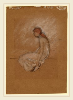 James McNeill Whistler, Seated Woman with Red Hair, American, 1834-1903, 1870-1873, pastel and
