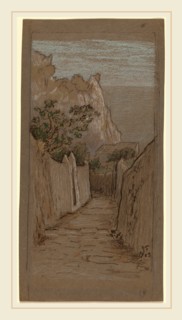 Elihu Vedder, Capri, American, 1836-1923, 1913, pastel on gray paper