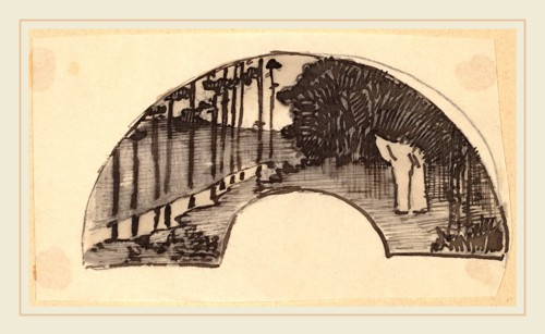 Charles Sprague Pearce, Study for an Archway, American, 1851-1914, 1890-1897, pen and brown ink