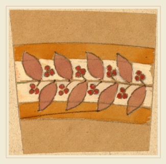 Charles Sprague Pearce, Study for a Border Design, American, 1851-1914, 1890-1897, gouache,