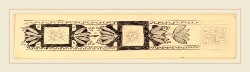 Charles Sprague Pearce, Study for a Border Design, American, 1851-1914, 1890-1897, pen and black