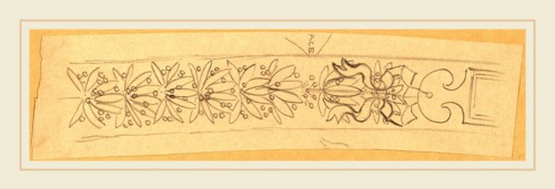 Charles Sprague Pearce, Study for a Border Design, American, 1851-1914, 1890-1897, graphite on gray