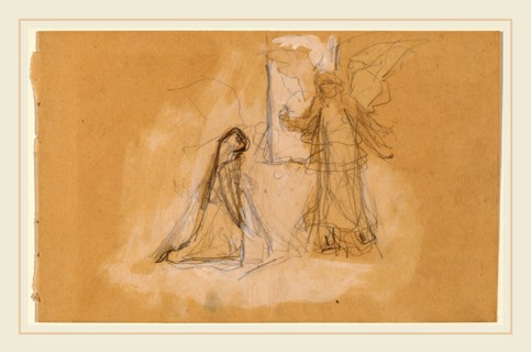 Charles Sprague Pearce, Study of a Figure from Behind [recto], American, 1851-1914, 1890-1897,