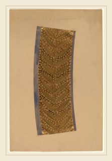 Charles Sprague Pearce, Study for a Border Design, American, 1851-1914, 1890-1897, gold paint, pen
