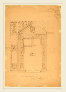 John Russell Pope, Byzantine Doorway with Duomo, Rimini, American, 1874-1937, c. 1898, graphite