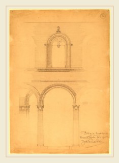 John Russell Pope, Bologna Brick Wall, American, 1874-1937, c. 1896, graphite