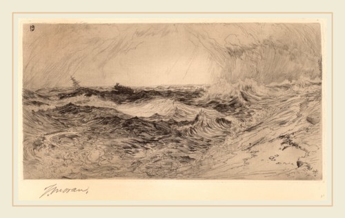 Thomas Moran, The Resounding Sea, American, 1837-1926, 1886, etching