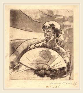 Mary Cassatt, In the Opera Box (No. 3), American, 1844-1926, c. 1880, soft-ground etching and