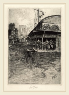 Charles Frederick William Mielatz, Catherine Market, American, 1864-1919, 1903-1907, etching and