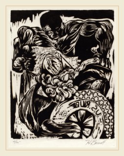 Herbert Bennett, Untitled (Frustration), American, linocut