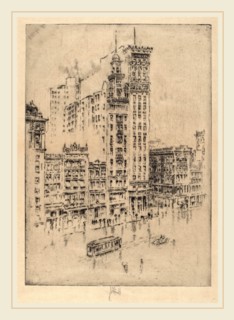 Joseph Pennell, Union Square, Rainy Day, American, 1857-1926, 1904, etching