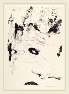 Arthur B. Davies, Orchard of Bounties, American, 1862-1928, 1919-1920, lithograph with lithotint in