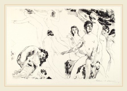 Arthur B. Davies, Release at the Gates, American, 1862-1928, 1919-1920, lithograph with lithotint