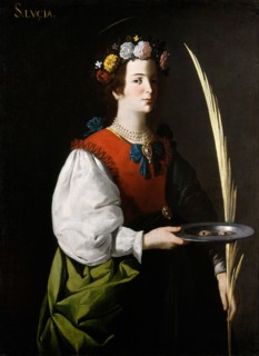 Francisco de ZurbarÃ¡n, Saint Lucy, Spanish, 1598-1664, c. 1625-1630, oil on canvas