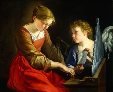 Orazio Gentileschi and Giovanni Lanfranco, Saint Cecilia and an Angel, Italian, 1582-1647, c.