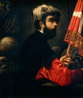 Jacopo Tintoretto, Portrait of a Man as Saint George, Italian, 1518-1594, 1540-1550, oil on canvas