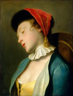 Pietro Rotari, A Sleeping Girl, Italian, 1707-1762, 1760-1762, oil on canvas