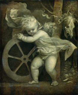 Titian, Cupid with the Wheel of Fortune, Italian, c. 1490-1576, c. 1520, oil on canvas
