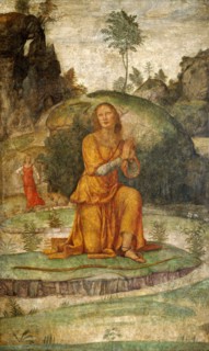 Bernardino Luini, Procris' Prayer to Diana, Italian, c. 1480-1532, c. 1520-1522, fresco
