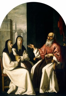 Francisco de ZurbarÃ¡n and Workshop, Saint Jerome with Saint Paula and Saint Eustochium, Spanish,