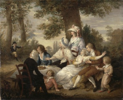 The Vicar of Wakefield,' Vol. I, Chap. VIII: Dining in the Hayfields' (Surprised by Mr. Thornhill's