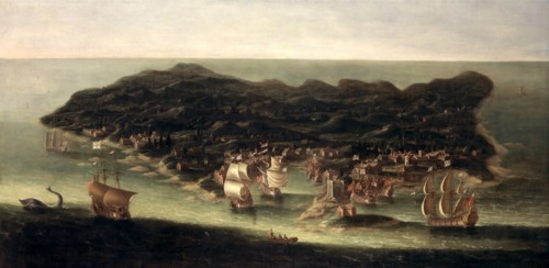 The Island of Barbados A Bird's Eye View of the Island of Barbados, c.1694, Isaac Sailmaker, ca.