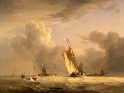Fishing Smack and Other Vessels in a Strong Breeze Shipping in a Choppy Sea; Storm Approaching