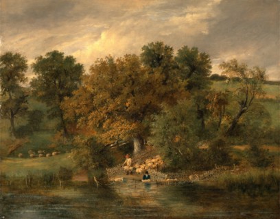Sheep Washing at Postwick Grove, Norwich, James Stark, 1794-1859, British