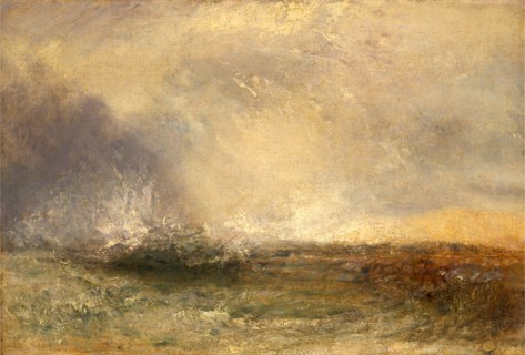 Stormy Sea Breaking on a Shore Waves Breaking on the Shore, Joseph Mallord William Turner,