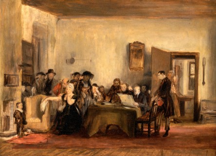 Sketch for 'The Reading of a Will' Dated center, illegible: "1[?]20", Sir David Wilkie, 1785-1841,