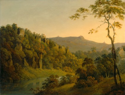 Matlock Dale, looking toward Black Rock Escarpment, Joseph Wright of Derby, 1734-1797, British