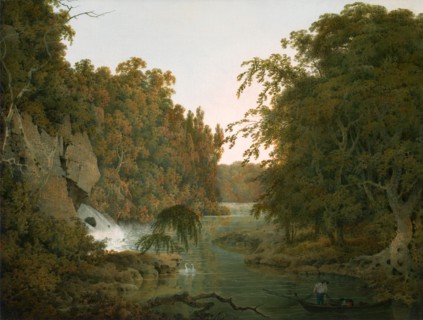Dovedale Signed and dated, lower right on further bank right of tree root: "I.W. Pinxit 1786",