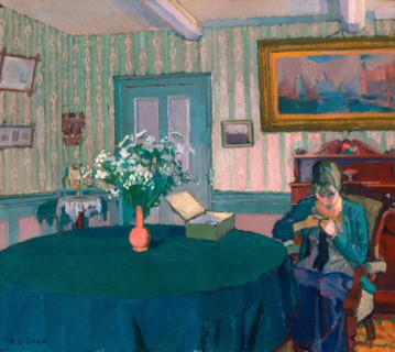 Sylvia Darning Signed in lower left: "H. Gilman", Harold Gilman, 1876-1919, British