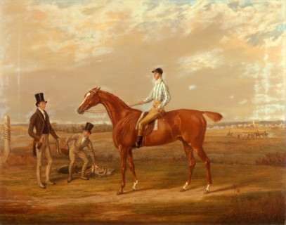 Euphrates 'Euphrates' with Thomas Whitehurst up, and his trainer, Mr. W. Dilly Signed and dated,