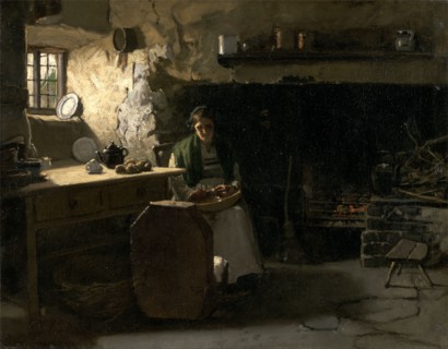 Peeling Potatoes Signed, lower left: "Frank Holl", Frank Holl, 1845-1888, British