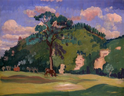 Landscape with a Grazing Horse Signed in pencil, lower right: "J D Innes", James Dickson Innes,