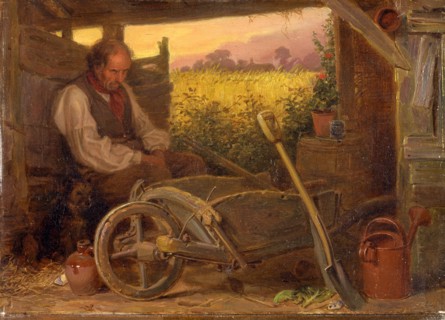 The Old Gardener Signed and dated, lower right: "BR 1863", Briton Riviere, 1840-1920, British