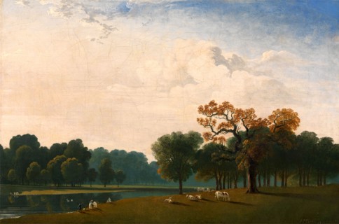 Kensington Gardens London A view of the serpentine Signed and dated, lower right: "J Martin 1815",