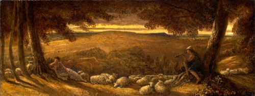 Evening Pasture Signed, lower left: "J SMETHAM", James Smetham, 1821-1889, British