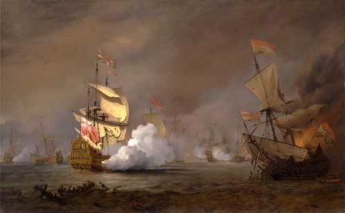 Sea Battle of the Anglo-Dutch Wars The Battle of Lowestoft, William van de Velde the Younger,