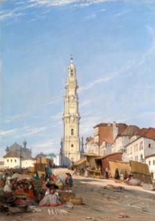 Torre Dos Clerigos, Oporto, Portugal signed and dated 1837, James Holland, 1799-1870, British
