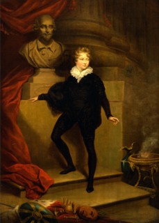 Master Betty as Hamlet, before a bust of Shakespeare, James Northcote, 1746-1831, British