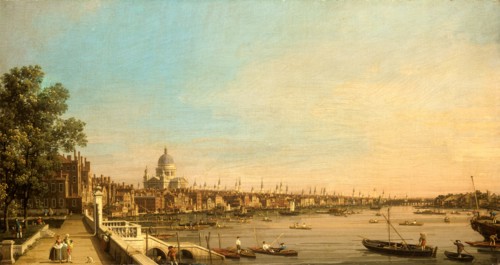 The Thames from the Terrace of Somerset House, Looking toward St. Paul's The Thames from the